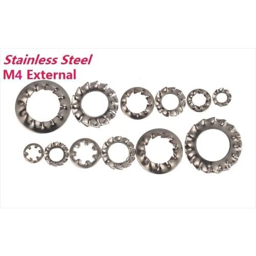 ! 1000PCS M4 External 304 STAINLESS STEEL Internal/External Shakeproof Tooth Serrated Lock Washers