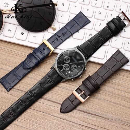22mm blue black brown for AR2500 2501 2502 2503 Slub pattern Waterproof sports Crazy Cowhide Watchband Watch strap Replacement
