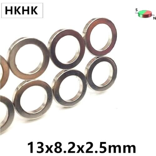 5 10 20PCS Diametrically NdFeB Magnet Ring Dia. 13x8.2x2.5 N42 Precision Strong Neodymium Permanent Rare Earth Magnet