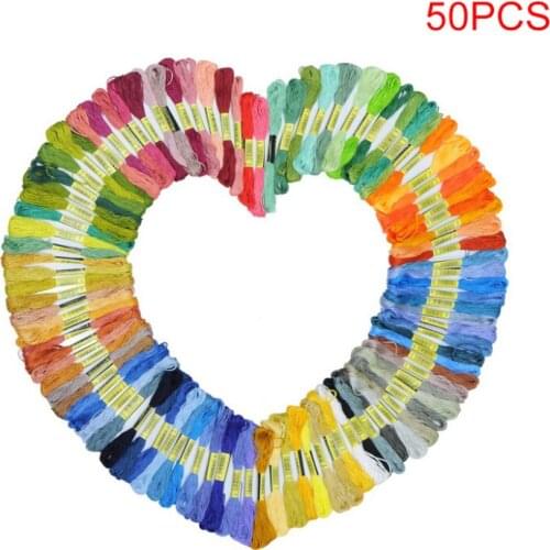 50/100pcs Random Color Embroidery DIY Silk Line Branch Threads Similar Floss Skein Cross Stitch Thread Sewing Tools