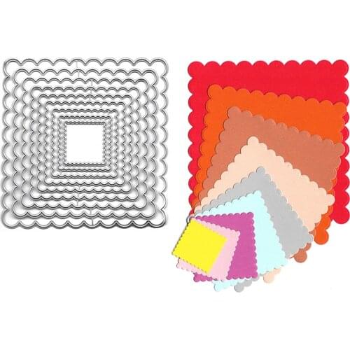 9PCs/Set Corrugated Shape Frame Metal Cutting Dies Album Card Making Embossing Stencil Scrapbooking Dies Stamps China Suppliers