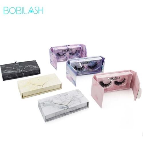 BOBILASH 1PCS Eyelash Packaging Box With Tray Bulk Pretty Lashes Storage Packaging For 25mm Mink Lashes