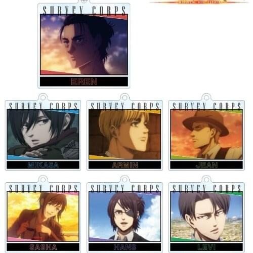 Anime Attack on Titan Eren Jäger Mikasa Ackerman Bags Pendant Keychain Acrylic Keyring Cosplay Decor Cartoon Decorations Gifts