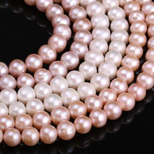 Natural Freshwater Pearl Beads For DIY Jewelry Making Necklaces Bracelets Earrings White/Purple/Pink Potato Shaped 6-7mm