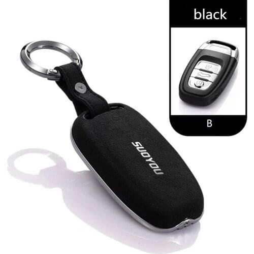 Car Key Case Cover For AUDI A4 B9 Q5 Q7 TT TTS 8S 2016 2017 Genuine Leather Galvanized Alloy for Audi A4 A4L A5 A6 A6L Q5 S5 S7