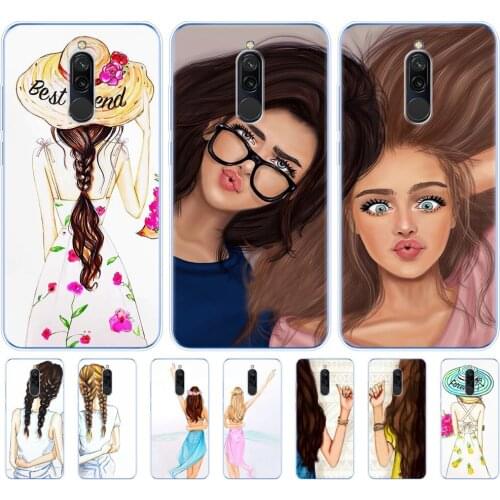 For redmi 8a 8 case for redmi note 8 PRO 8T 9S case for xiaomi mi 10 PRO NOTE 10 PRO MI 9 lite Girls Best Friends BFF Matching