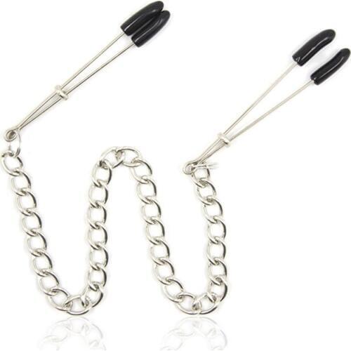 Long Nipple Clamps Metal Chain Nipples Clips Fetish Sex Toys for Couple Adult Game Bed Bondage Restraint Sex Products for Women