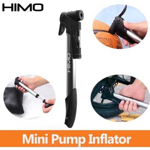 HIMO Mini Pump Inflator for Basketball Bike Pressure Folding Alloy Portable Bicycle Scooter Tire Pump