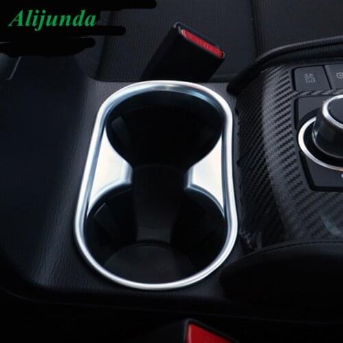 Interior For Mazda CX-5 CX5 2017 2018 ABS Matt Style Front Seat Water Cup Holder Decoration Stickers Cover Trim Car sticker