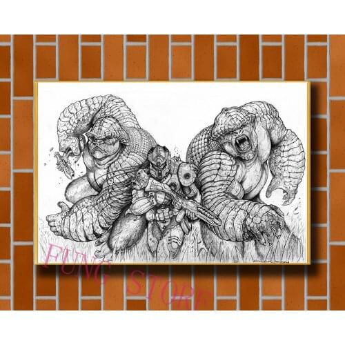 K020 Science Fiction Mech Warrior Robot Monster Originality Custom Silk Poster Home Deco Wall Art Christmas Gift