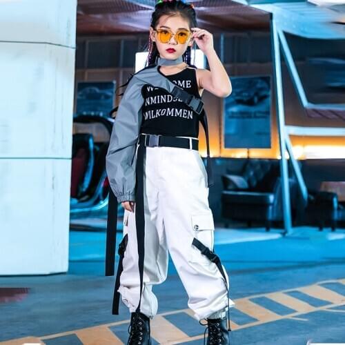 Girls Jazz Dance Costume Fashion Catwalk Show Handsome Hip-Hop Suit ChildrenS Street Performance Festival Costumes Tide DL5021