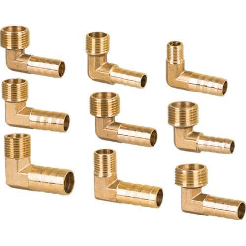 Brass Hose Barb Fitting Elbow 6mm-16mm Tail to 1/8" 1/4" 3/8" 1/2" BSP Male Thread Pipe Barbed Coupler Connector Joint Adapter