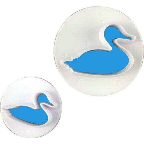 Swan Duck Cookie Cutter Plastic Biscuit Knife Baking Fruit Cake Kitchen Tools Mold Embossing Printing