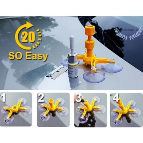 Glass Corrector Set Windscreen Windshield Repair Kit Tool Crack Repairing for Car Vehicle AUG889