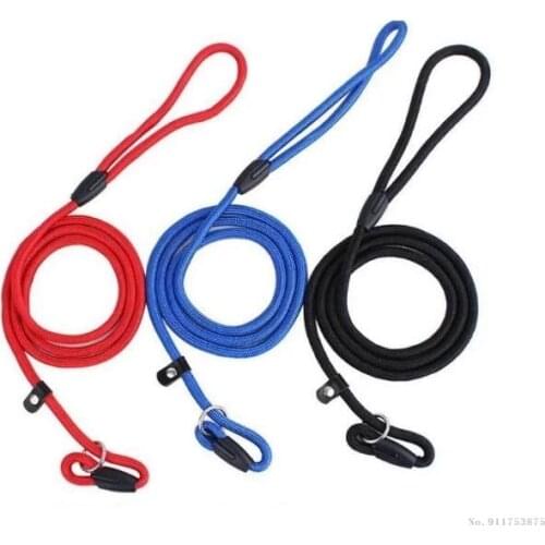 Nylon Rope Dog whisperer Cesar Millan style Slip Training Leash Lead and Collar Red Blue Black Colors