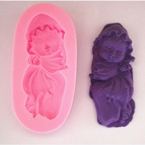 New Sleeping baby girl cake molds soap chocolate mould for the kitchen baking FM158