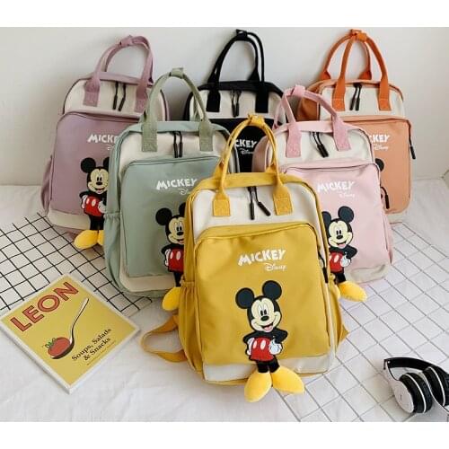 Autumn Student Print Mickey School Bag Senior High School Students Backpacks Teen Girls Lovely Backpack Children Bag