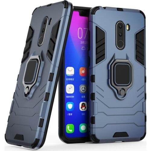 POCOPhone F1 Case Ring Stand Bumper Silicone + PC Phone Back Cover for Xiaomi POCO Phone F 1 Cover Coque For Pocophone F1 Capa
