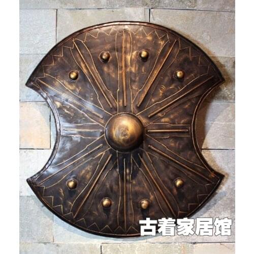 Ancient Rome Troy film Cosplay props shield / simulation retro iron / bar living room background wall