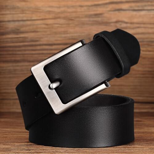 Genuine Leather Belt for Men High Quality Metal Pin Buckle Jeans Belt Vintage Casual Belts Business Belt Jeans Waistband 2021
