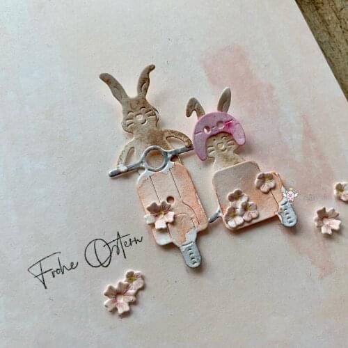 Mmao Crafts Metal Steel Cutting Dies New Easter bunny motorcycle Scrapbooking Paper/photo Cards Embossing Dies