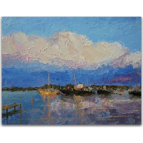 Hand painted oil painting Home decoration painting high quality landscape knife painting pictures DM-15052811