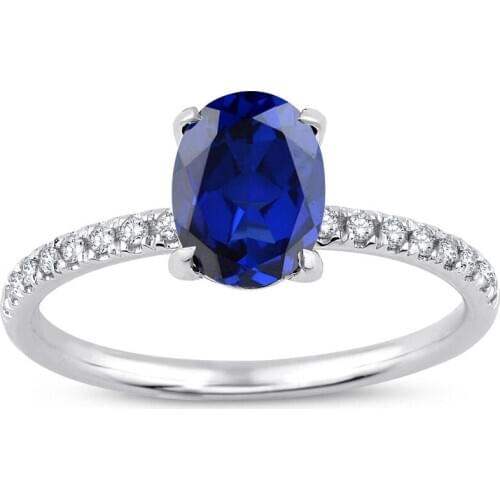 Symbol Gold 1.84 Carat Diamond Sapphire Ring Baguette Chic Jewelry Lover Rings Engagement Anniversary Wedding For Women
