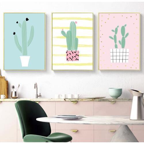 Modern Abstract Potted Plant Cactus Poster Print Canvas Picture Home Wall Art Decoration Wall Stickers Can Be Customized