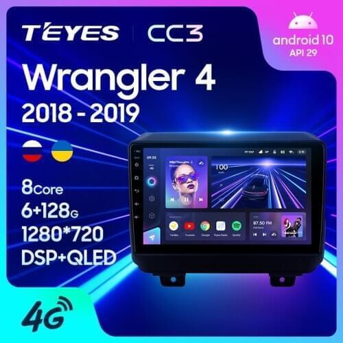 TEYES CC3 For Jeep Wrangler 4 JL 2018 2019 Car Radio carplay Multimedia Video Player Navigation stereo GPS Android 10 No 2din 2 din dvd