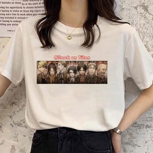 Japanese Anime Attack On Titan Womens T-shirt Punk Tops Summer Harajuku Loose Gothic Short Sleeve Tshirt