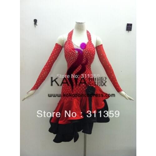 KAKA-L130410,Women Latin Dance Wear,Girls Salsa Practice Dance Dress Tango Samba Rumba Chacha Dance Dress,Latin Dance Dress