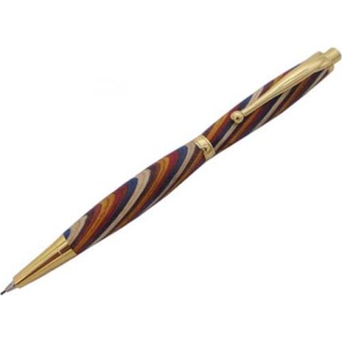Gold fancy wooden finished pencil RZ-PCL3#G-CW030