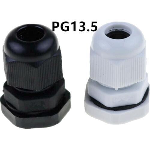10PCS P68 PG13.5 6-12MM Waterproof Nylon Cable Gland No Waterproof Gasket Plastic Cable Connector