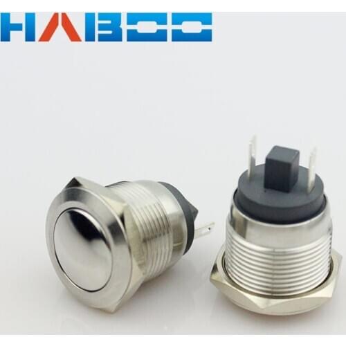 10pcs packing 19mm reset push button switch stainless steal switch 1NC anti-vantal IP67
