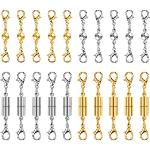 20Pcs Magnetic Clasps For Jewelry, Magnetic Necklace Extender Clasps And Closures For Bracelet And Jewelry Making Supplies