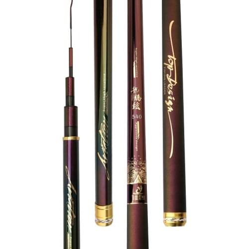 3.6m-8.1m Fishing Rod Super Hard Carbon Fiber Carp Wedkarstwo Olta Long Section Hand Stick Black Pit Fishing Canne Vara De Pesca