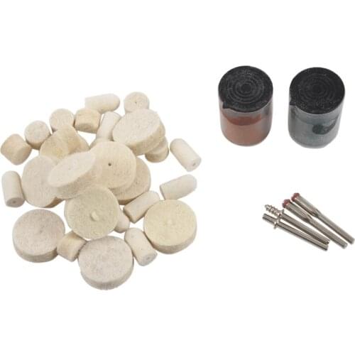 36pcs 1/8 inch Soft Felt Polishing Buffing Burr Wheel Kit For Rotary Tools