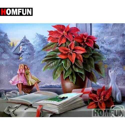 HOMFUN Full Square/Round Drill 5D DIY Diamond Painting "Cartoon girl" Embroidery Cross Stitch 5D Home Decor Gift A17802