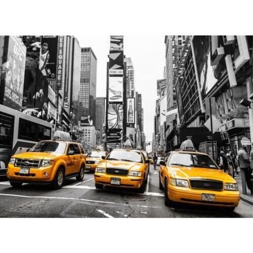 Diamond painting new york,daimond painting full square,cross stitch pictures,round diamond painting NEW YORK street yellow auto