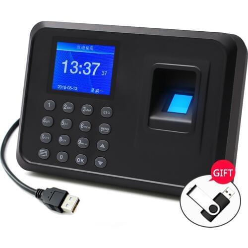 Fingerprint recognition device password identification multi-language work punch card time attendance machine company sign-in