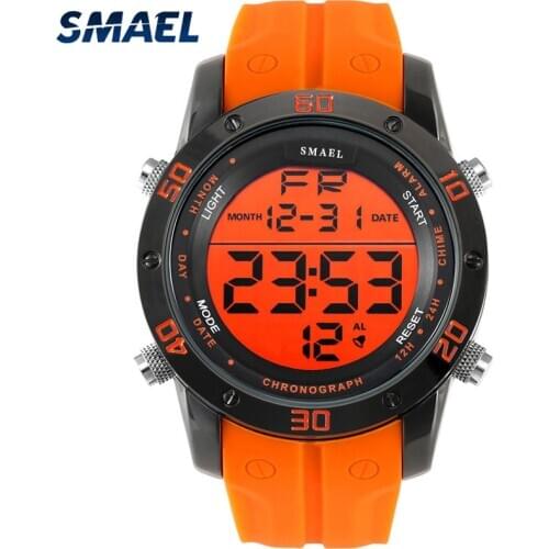 SMAEL Fashion Sports Mens Watches 2021 New Watch Men LED Electronic Watch Digital Clock Man Date Waterproof Military Wristwatche