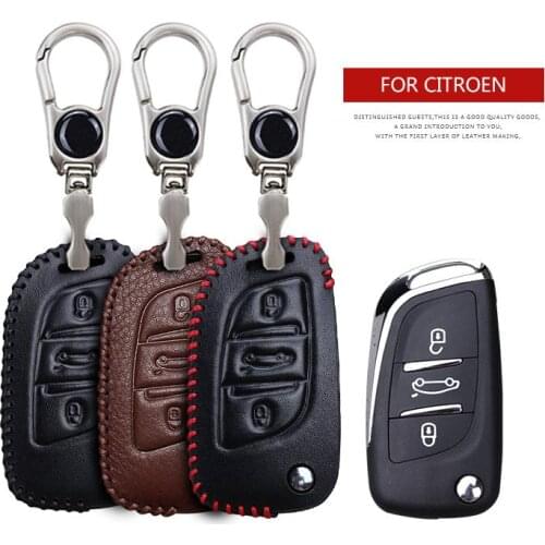 Car Logo Keychain Key Case Bag Cover For Citroen C2 C3 C4 Coupe VTR Berlingo DS5 Xsara Grand Picasso Anti-wear Key Cover Shell