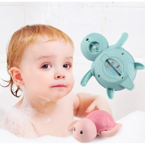 Baby Floating Bath Thermometer Infant Swim Turtle Clockwork Kids Beach Bath Toys