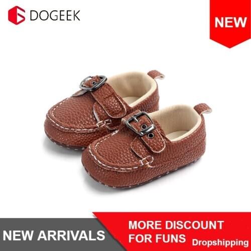 DOGEEK Spring Moccasin First Walkers Soft Sole Newborn Toddler Shoes Prewalker Baby Boy Girl Infant Leather Sneaker Shoes