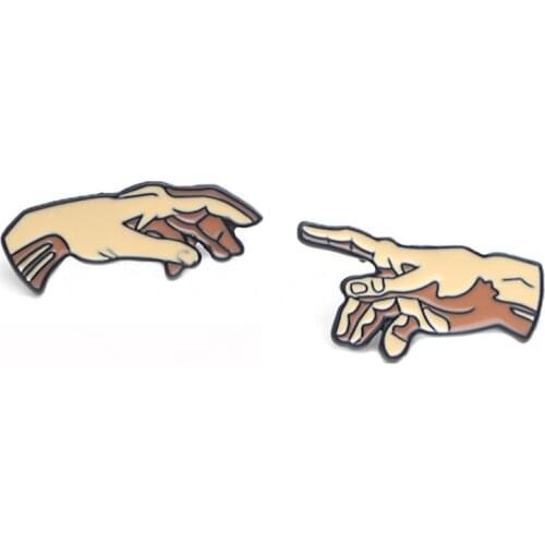 P3799 Dongmanli Fashion Enamel Pin Collection The Creation of Adam Brooches Art Lapel Pins Backpack Badge Collar Jewelry Metal