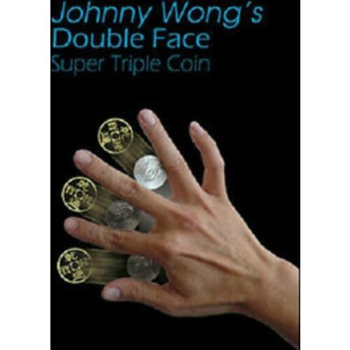 Double Face Super Triple Coin (Half Dollar or Morgan Dollar) by Johnny Wong Coin Magic Tricks Classic Magic Props Gimmick Fun