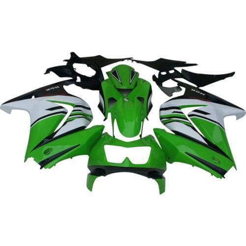 Customize free ABS plastic fairings for Kawasaki Ninja 250R 2008 2010 2014 EX250 08-14 ZX 250R green white injection fairing set