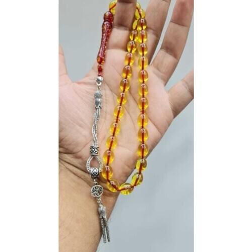 Islamic Tasbih Muslim Rosary Beads 33 Prayer Rosary For Men Bracelet For Men Accessory amber oltu amber stone Handmade Turkey
