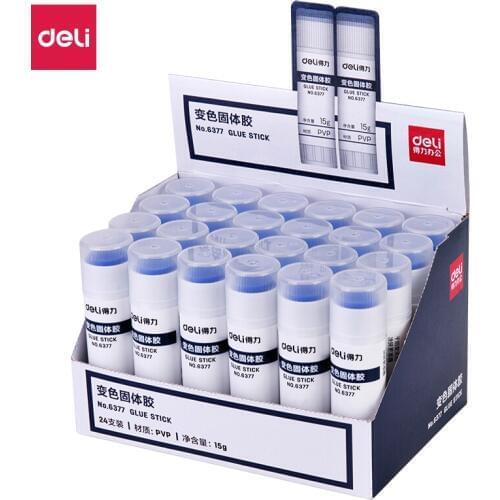 Deli 15g color changing PVP solid glue sticks 24pcs/Lot papelaria office school supplies blue