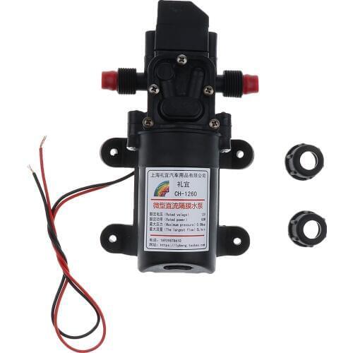 DC 12V Water High Pressure Diaphragm Water Pump - Self Priming Pump Automatic Switch, 5L/Min for Home/Lawn/Caravan/RV